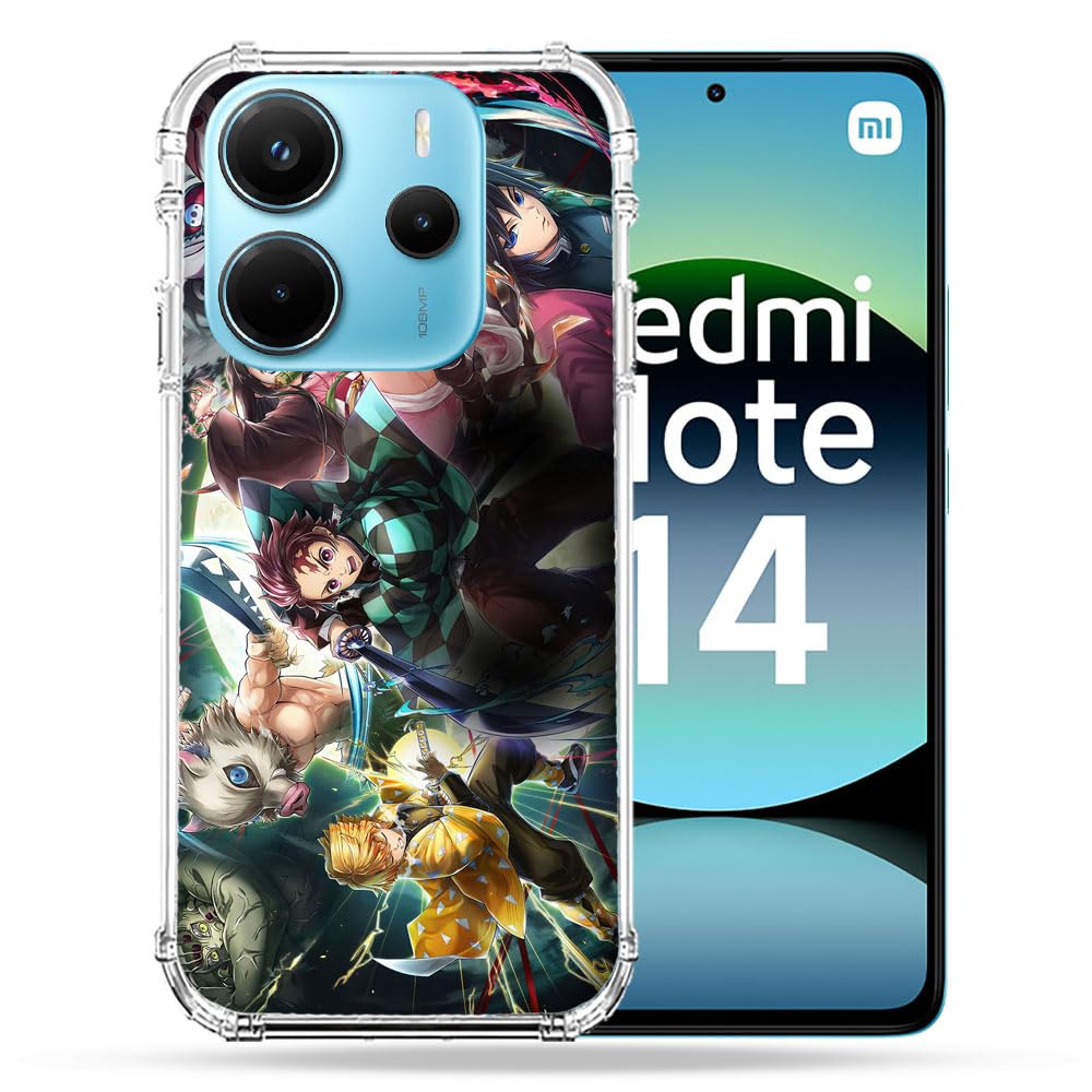Cokitec Reinforced Case for Xiaomi Redmi Note 14 4G Manga Demon Slayer Group