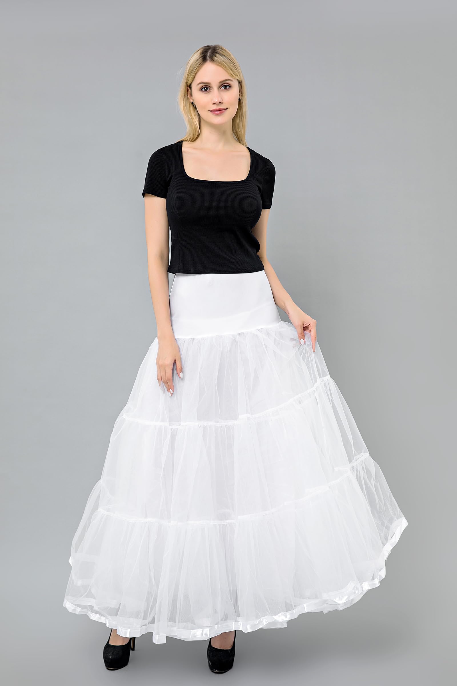 Verve Jelly Enaguas largas hasta el tobillo para mujer, enaguas largas para boda, falda de crinolina para vestido de novia de noche de graduación