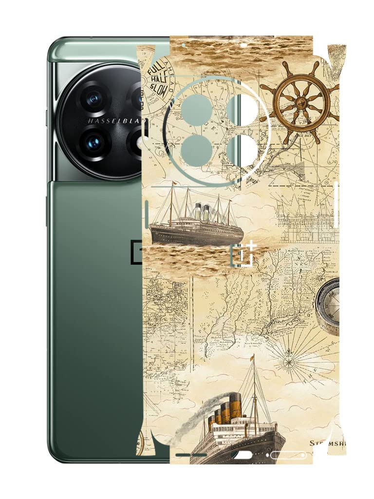 AtOdds - OnePlus 11 (5G) Mobile Back Skin Rear Screen Guard Protector Film Wrap with Camera Protector (Coverage - Back+Camera+Sides) (PirateMap) (B0BZQ13MW4) Amazon Price History, Amazon Price Tracker