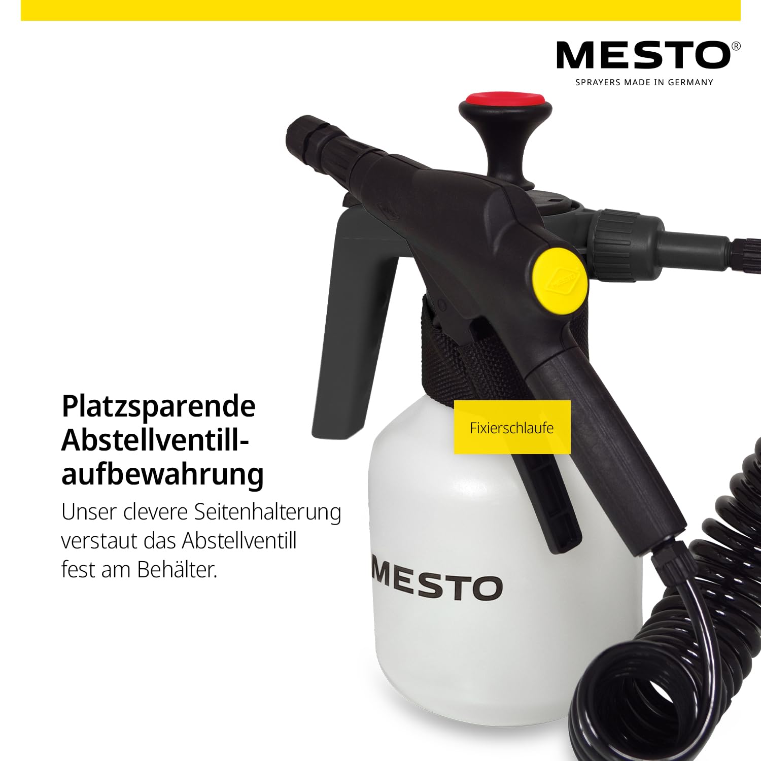 MESTO Belt HELD Plus 1,5 Pulverizadores de 1,5 l, botella de pulverización para bomba, 3 bar, botella de spray portátil industrial, pulverizador de ácido, limpiadores y desinfección, pulverizador de