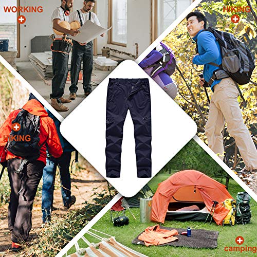 donhobo Men's Hiking Walking Trousers,Outdoor Lightweight Breathable Softshell Waterproof Pants Sportwear Walking Climbing Trouser Navy 36 - Image 7