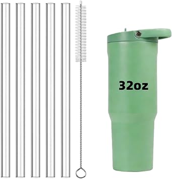5Pack Replacement Straw Compatible for HydroJug Sport 20oz 32oz 40oz, Food Grade Drinking Straws Fit for Hydro Jug Sports Stainless Steel Water Bottle Sport 32oz