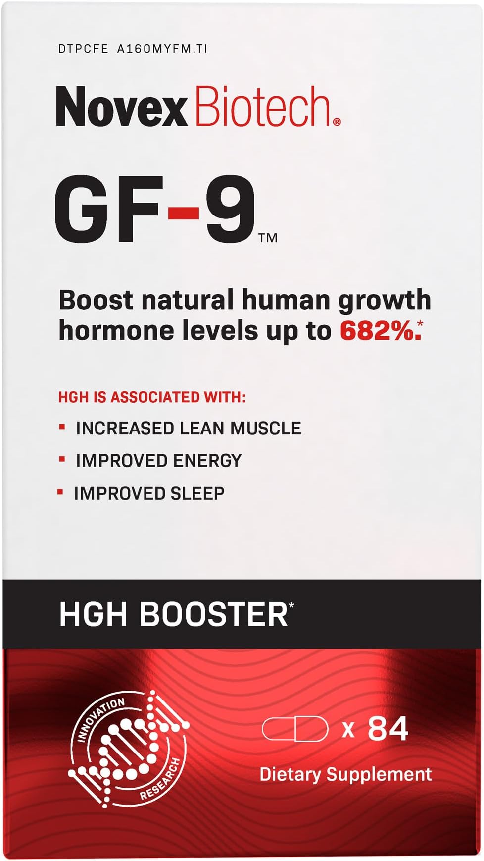 Novex BiotechGF-9 – HGH Boosting Supplement for Men – Workout Complex for Men – Support Energy, Endurance, Sleep, 84 Ct (21-Day Supply)