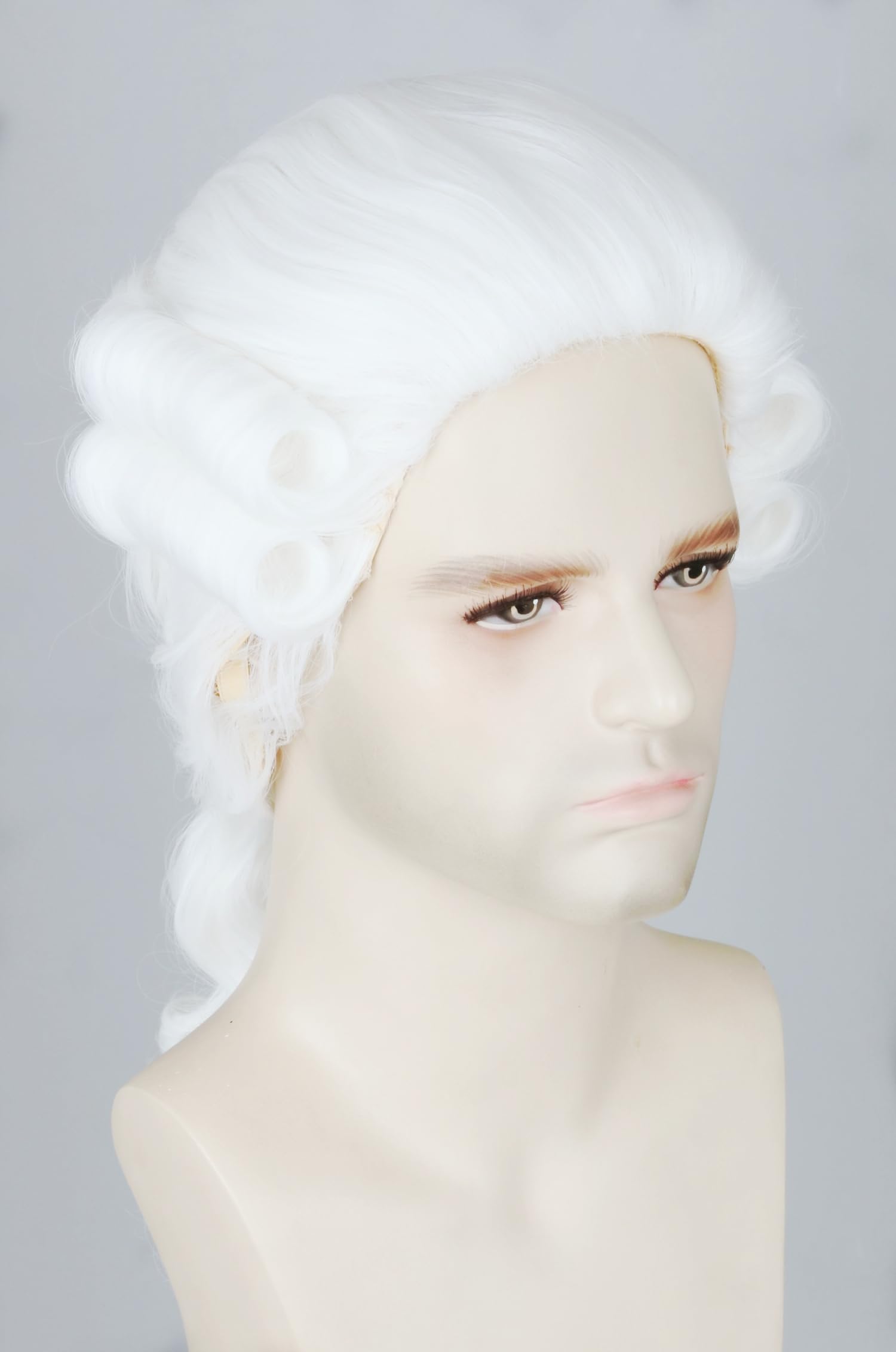 LeMarnia White Colonial Curly Judge Wig Halloween Costume Cosplay Wig - Image 2