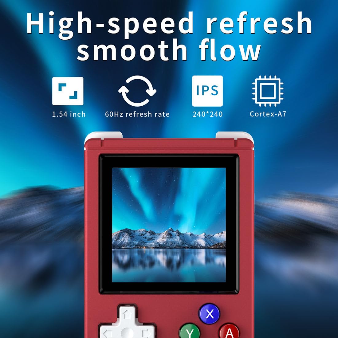 KANBUN RG Nano mini przenośna konsola do gier z 5000 grami, przenośna konsola do gier 64 GB z brelokiem, 1,5" IPS Full Fit Screen ręczna maszyna do gier MP3 w stylu retro do wielu emulatorów