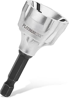 PLATINUMEDGE Deburring External Chamfer Tool with 3 Tungsten Carbide Blades,Quick Release 1/4" Hex Shank, Fits 1/8"-3/4" (3-19mm) – Repair Damaged Bolts, Screws, Threaded Rods & Pipe
