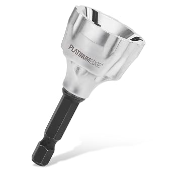 PLATINUMEDGE Deburring External Chamfer Tool with 3 Tungsten Carbide Blades,Quick Release 1/4" Hex Shank, Fits 1/8"-3/4" 3-19mm Repair Damaged Bolts, Screws, Threaded Rods & Pipe