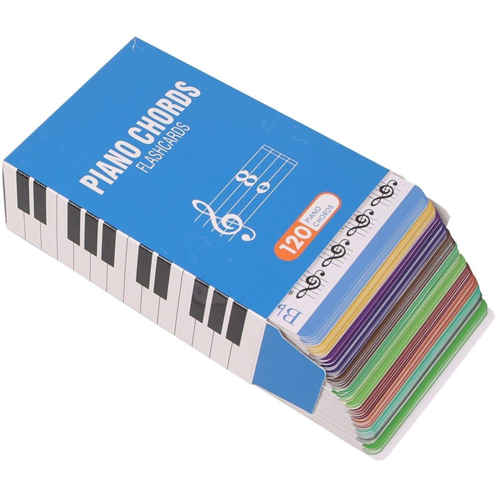 Tableau d'accords de piano avec 120 fiches pédagogiques pour enfants et adultes
