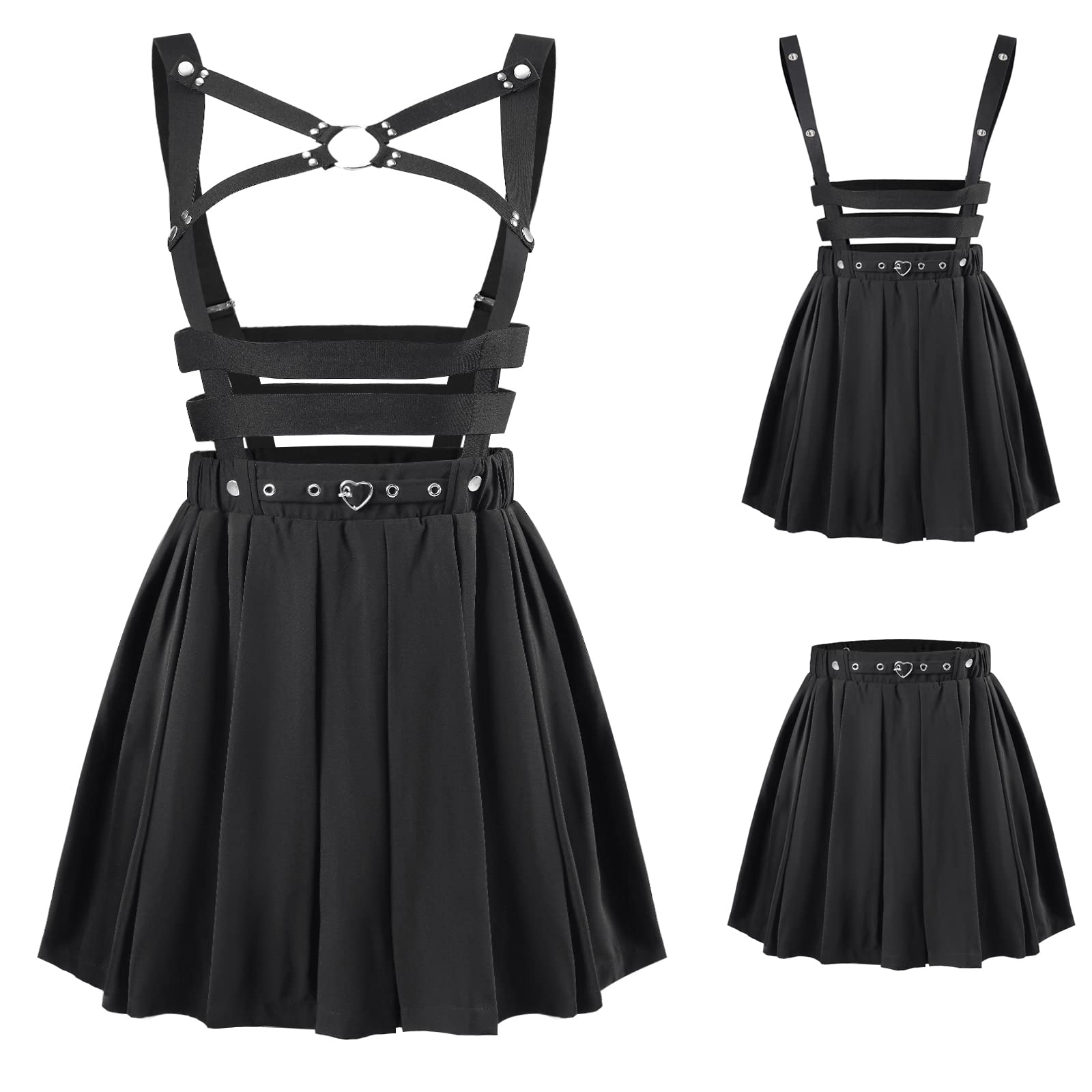 Littleforbig Overall Skirt Romper - Pleated Bondage Detachable Jumperskirt