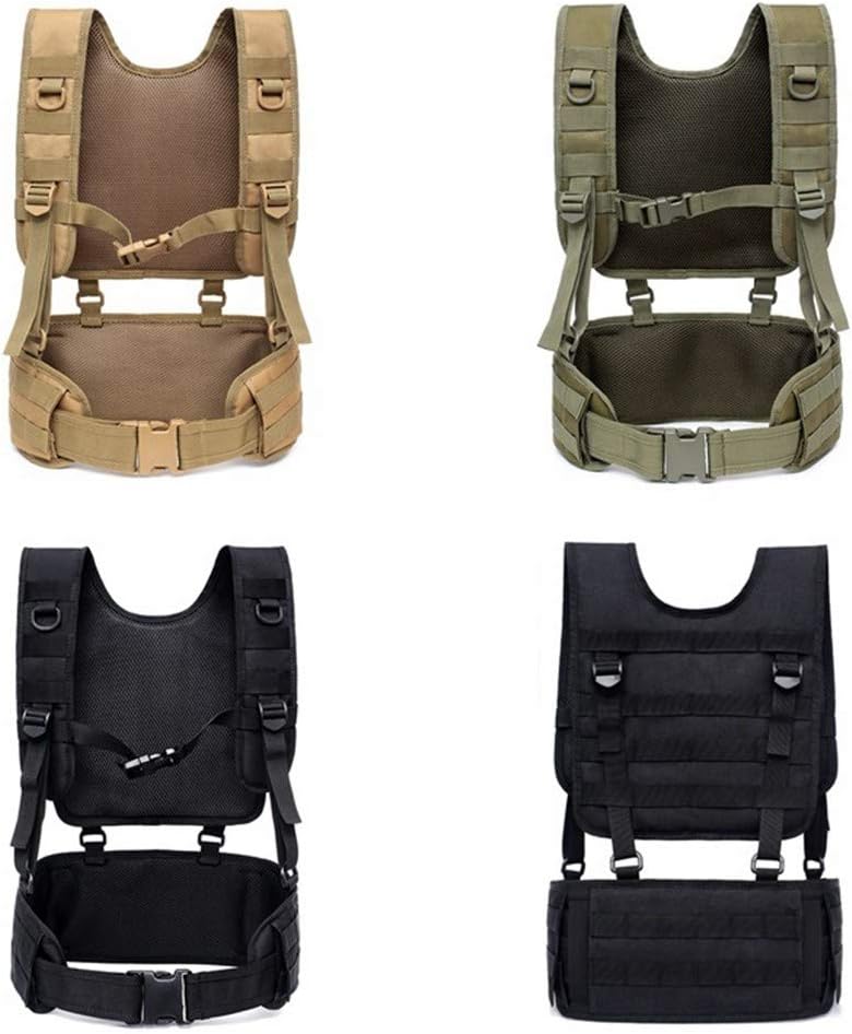 MiOYOOW MOLLE Outdoor Belt, H-Harness Belt Suspenders with Detachable Suspender Straps for Outdoor Hunting Training