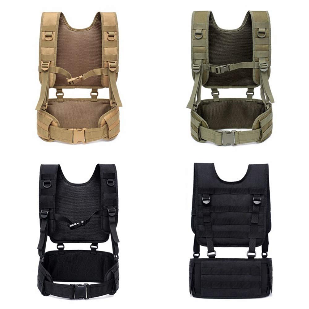Tactical Vest, uprząż na klatkę piersiową, funkcjonalna talia 600D, do Airsoft, polowania, wędrówek, trekkingu, wojskowego paska, kamizelki, zielony, 67*28cm