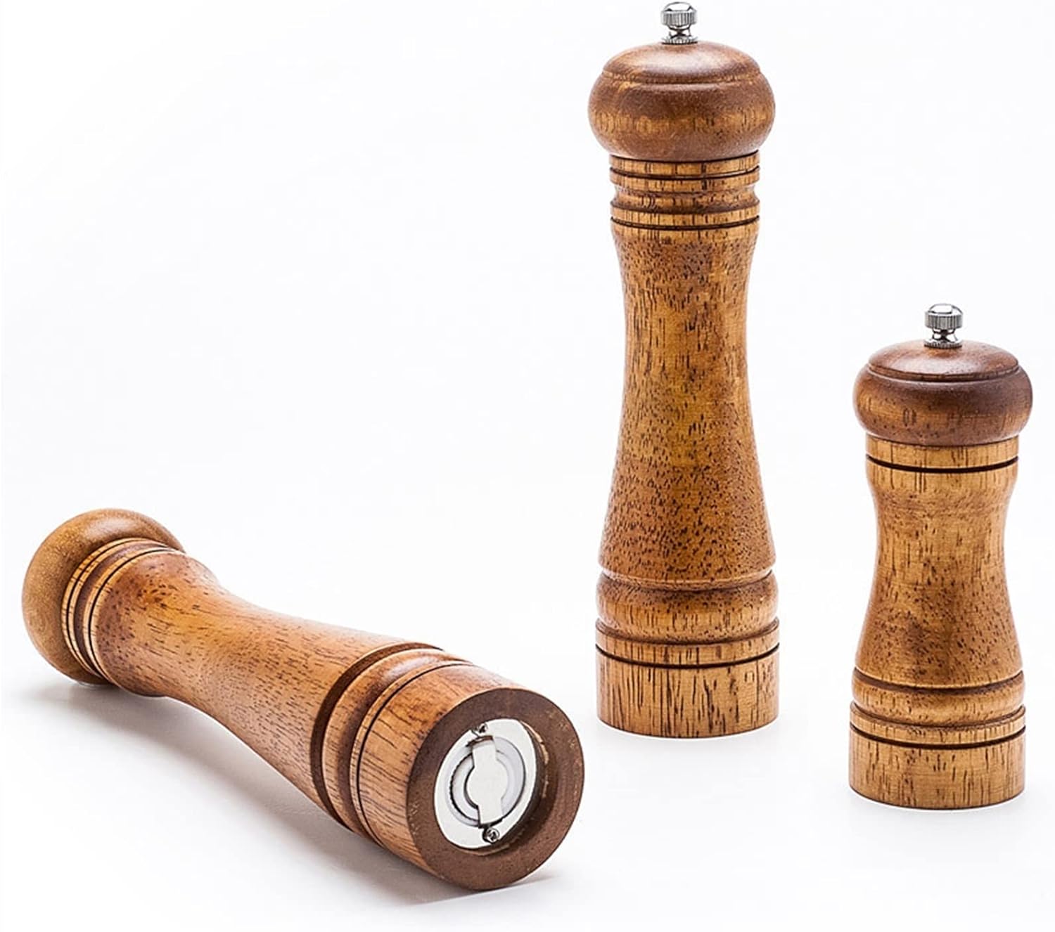 Pepper Grinder Salt and Mill Solid Wood Adjustable Ceramic Grinding Core Handheld Seasoning Mills BBQ Tools(10 Inches)