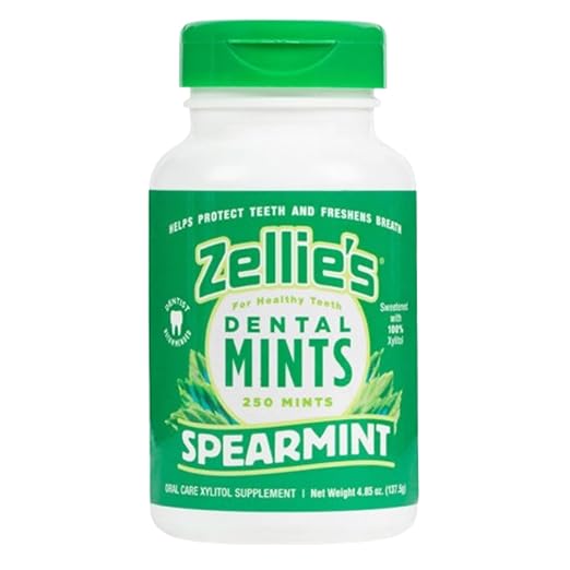 Zellie's | 100% Xylitol Sugar Free Spearmint Breath Mints | Non-GMO, Low-Calorie, Gluten Free, Vegan & Kosher Mints (250 Count - Pack of 1)