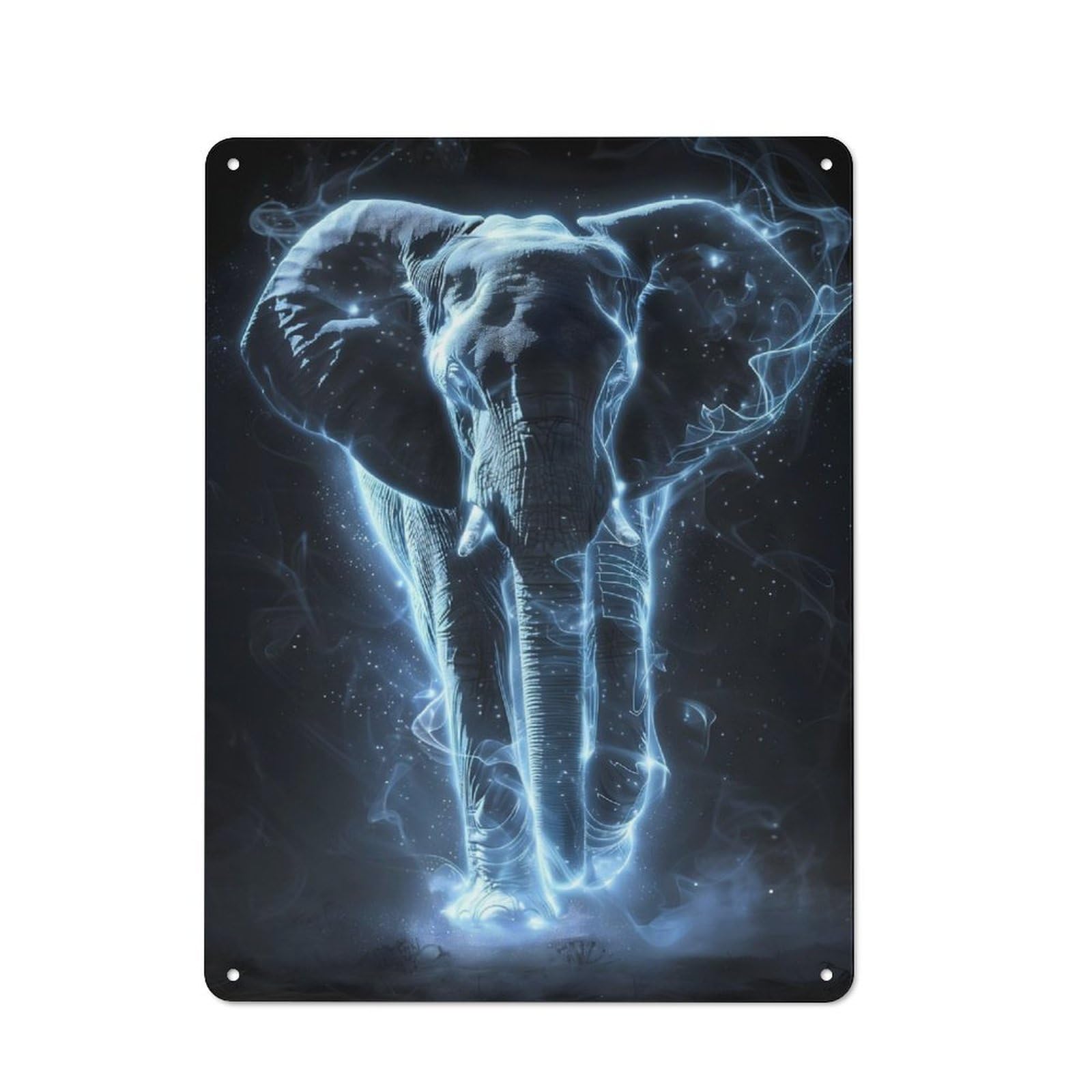 40x30cm Retro Metal Sign with Luminescent Elephant Stomp for Café Or Restaurant, for Collectors Decorating Cafés And Restaurants