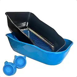 Caixa de areia Furbox para Gatos com Peneira Grande Bandeja Sanitário Higiênico Banheiro Desmontável Facil Limpeza - Azul
