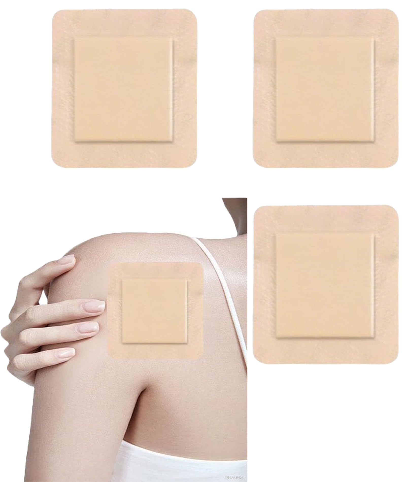 3 PCS Bed Sore Patch, 7.5x7.5cm Silicone Gel Foam Dressing for Bed Sores, Wound Protection and Moisture Management, Surgical Pads for Dressing, Ideal for Elderly and Bedridden Patients-image-31