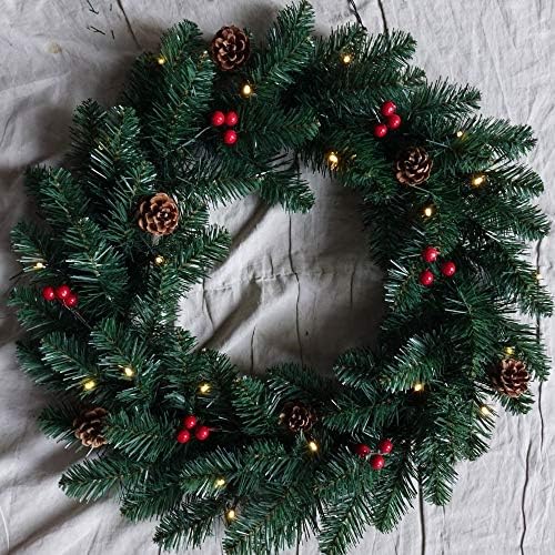 Couronne LED de Noël pour porte et mur avec ananas decoration de fete 60cm