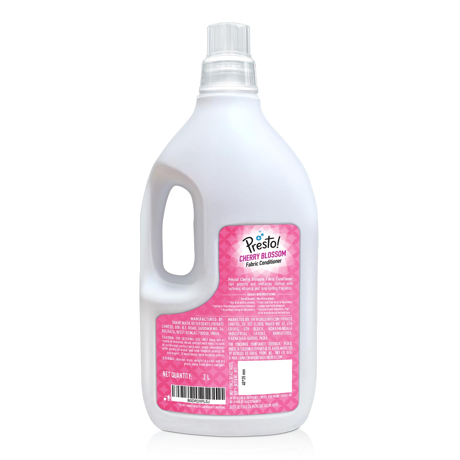 Amazon Brand - Presto! Cherry Blossom Fabric Conditioner Liquid | 2 Litre | Long-Lasting Freshness | Softens & Protects | Suitable for All Wash Types | Safe for Delicates | Phosphate and Bleach-Free - Image 6 thumbnail