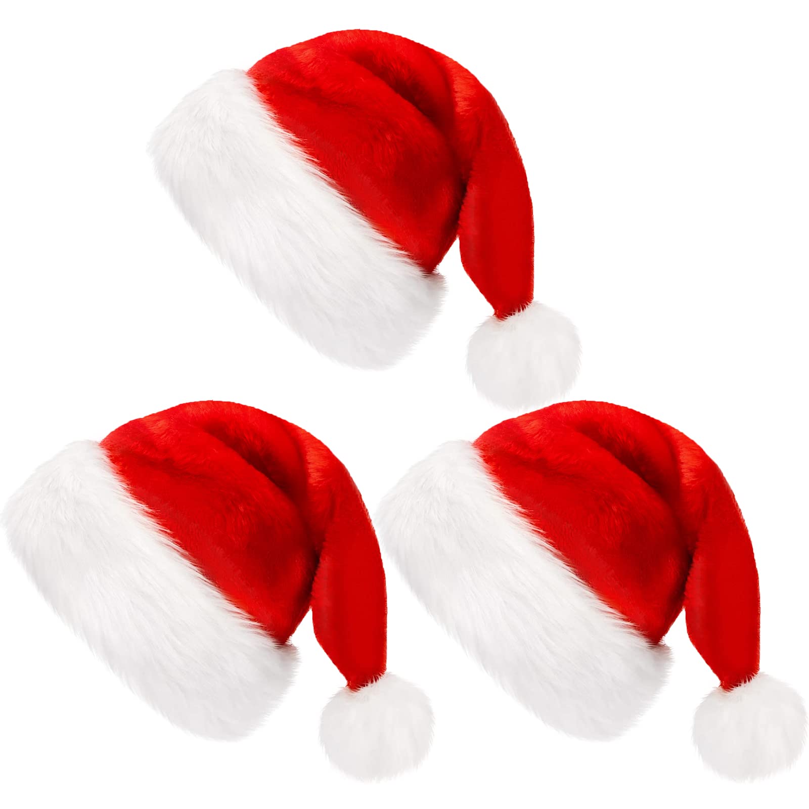 Penny EstherChristmas Santa Hats Adults Plush Christmas Hats Unisex Velvet Santa Hats