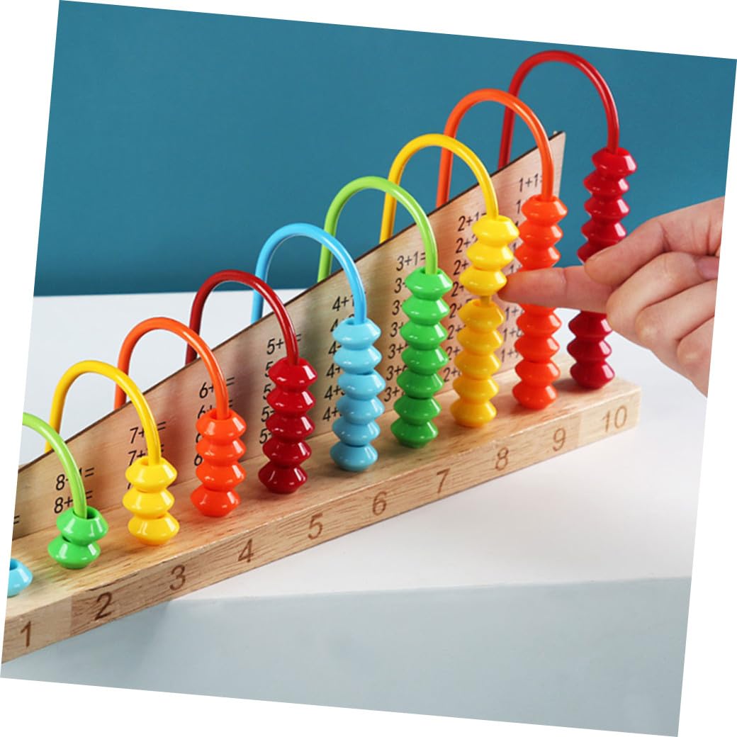 Mikinona Ábaco de Madera Juguete Educativo Montessori para Herramienta Matemática para Sumar y Restar Material Natural Seguro y Duradero para Aula y Hogar