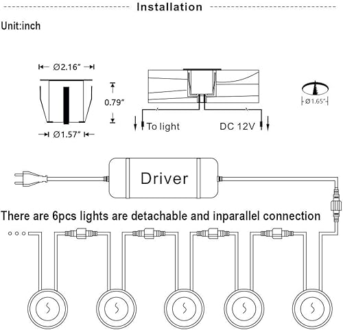 Miniatura 6 de Paquete de 6 luces LED empotrables, iluminación SMY (versión actualizada), iluminación LED para exteriores IP67, luces LED de bajo voltaje para