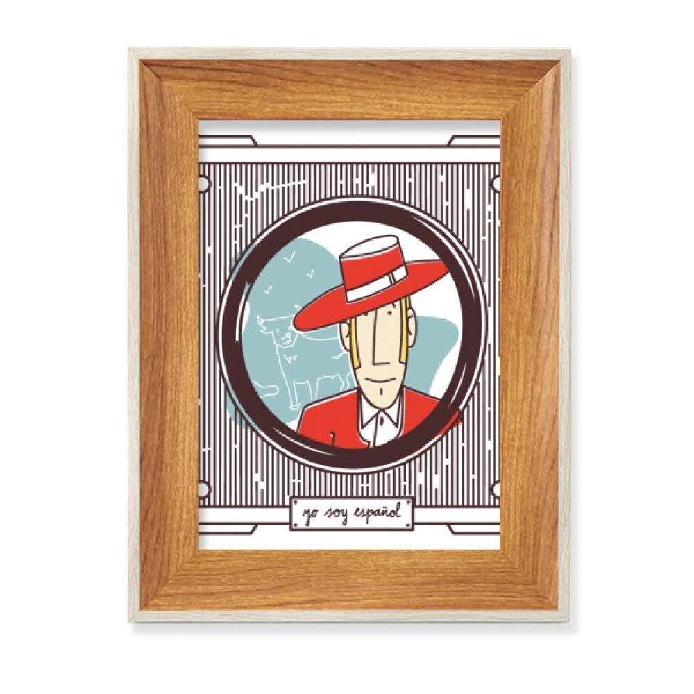Beauty gift artistique avec tableau peinture rouge espagnol et cadre en bois