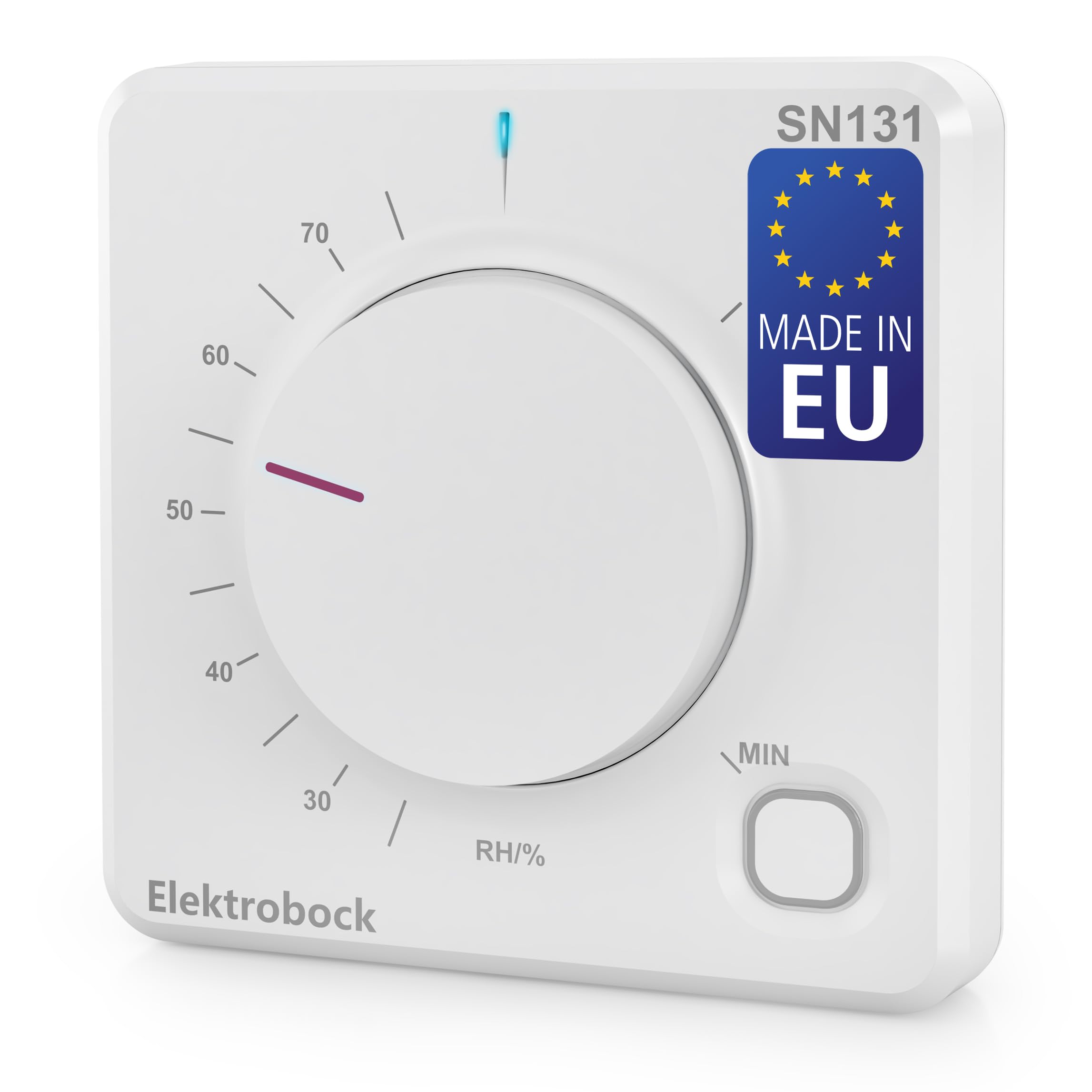 ELEKTROBOCK SN131-TR Capteur d'humidité pour contrôle Automatique du Ventilateur | Hygrostat pour Salle de Bain, Cave et buanderie | Protection Contre la moisissure et la Condensation | Commutation