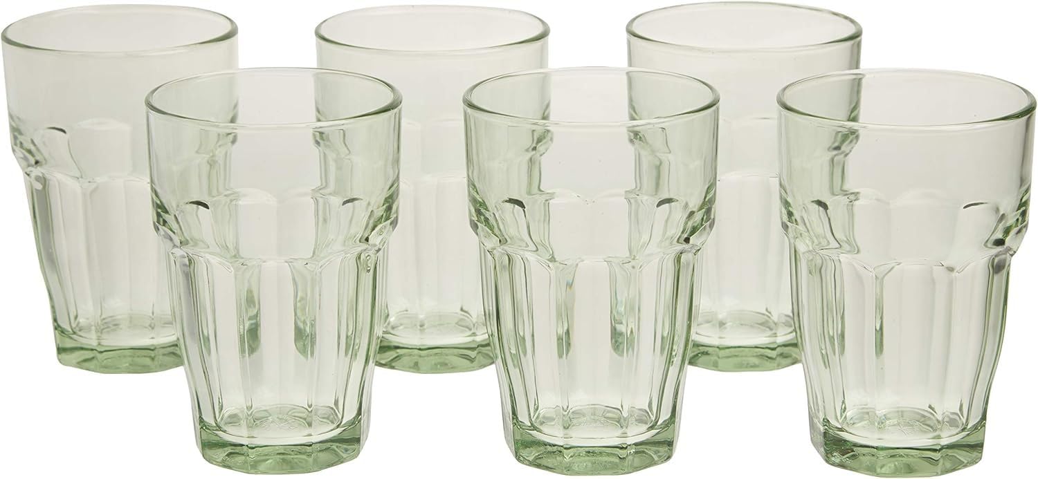 Photo 1 of Bormioli Rocco Rock Bar 12.5 oz. Long Drink Stackable Tempered Beverage Glasses for Cold Drinks, Water, and Cocktails, Set of 6, Mint Green