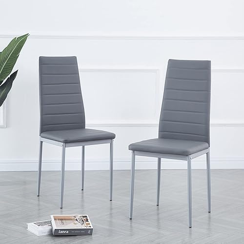 Miniatura 8 de Juego de mesa de comedor para 2, mesa redonda de cristal de 35 pulgadas y silla de metal de piel sintética para oficina en casa, cocina, comedor,