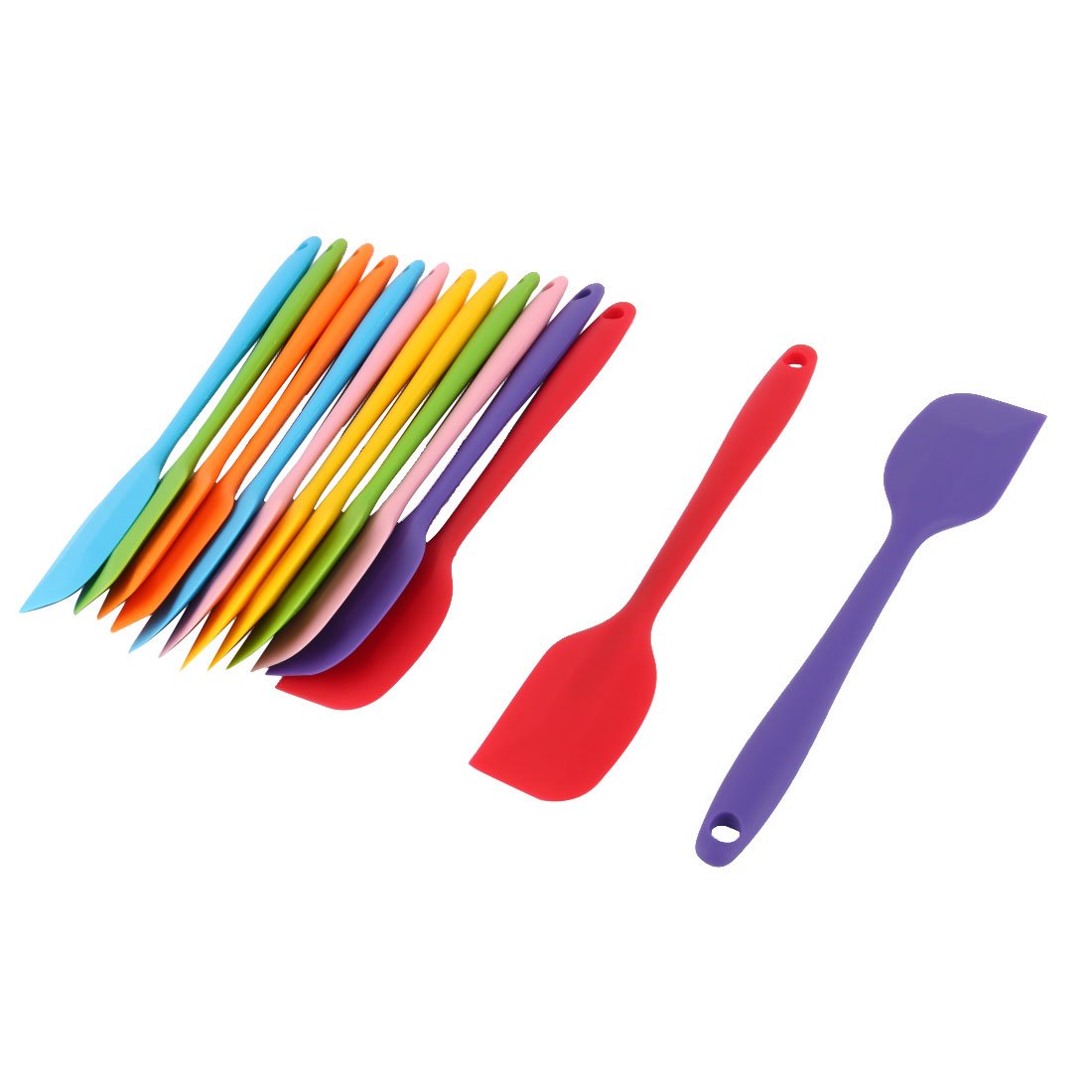 Ruilogod Panadería de silicona Cake Cream Postre Postre Horneado Spátula Scraper 14pcs Color surtido