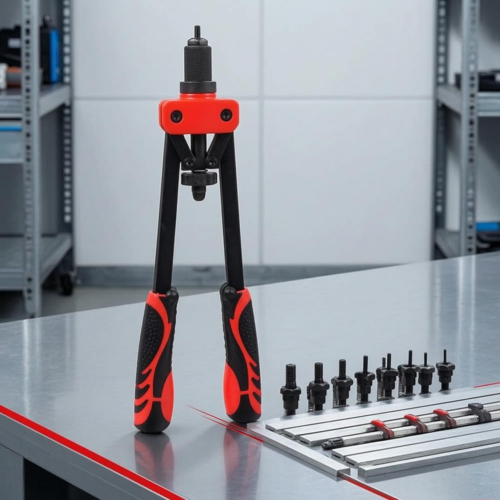 Gralara Rivettatrice Manuale Doppia Impugnatura Versatile Tirainserti con Valigetta Professionale Kit di Fissaggio per Installatori, Officina, 89150A
