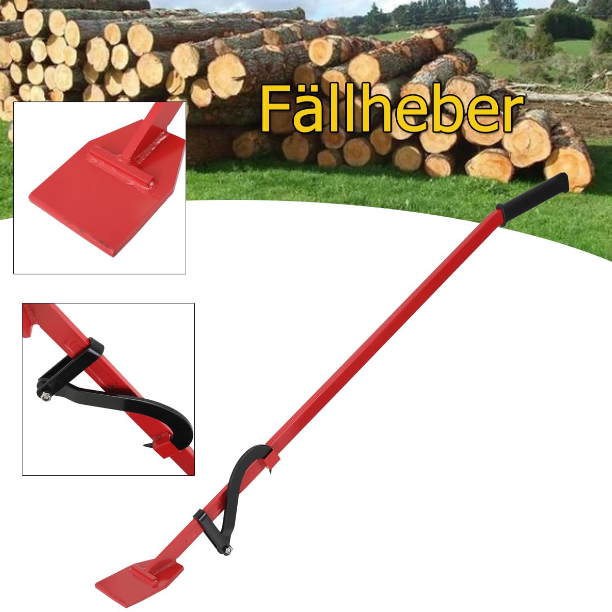 Sollevatore Di Abbattimento Per Impieghi Gravosi 130cm Martinetto Di Abbattimento, Martinetto Forgiato Con Gancio Reversibile, Carico 450 Kg, Utensile Ausiliario Per La Tornitura Del Tronco Forestale