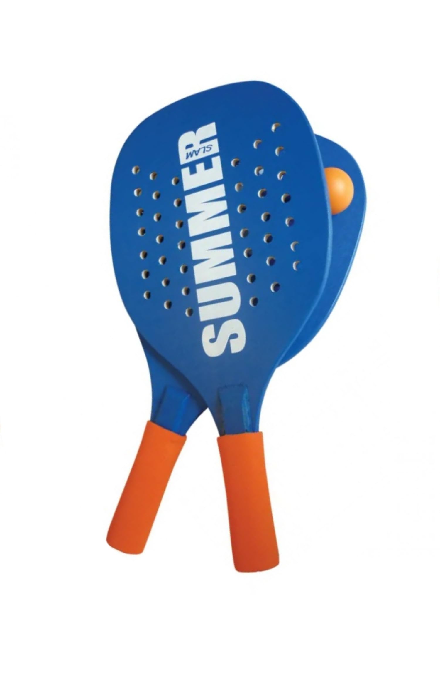 Coppia Racchette da Spiaggia Summer Padel Beach Tennis con Pallina Morbida Set Racchettoni in Legno Mare, Spiaggia e Giardino, Beach Rackets