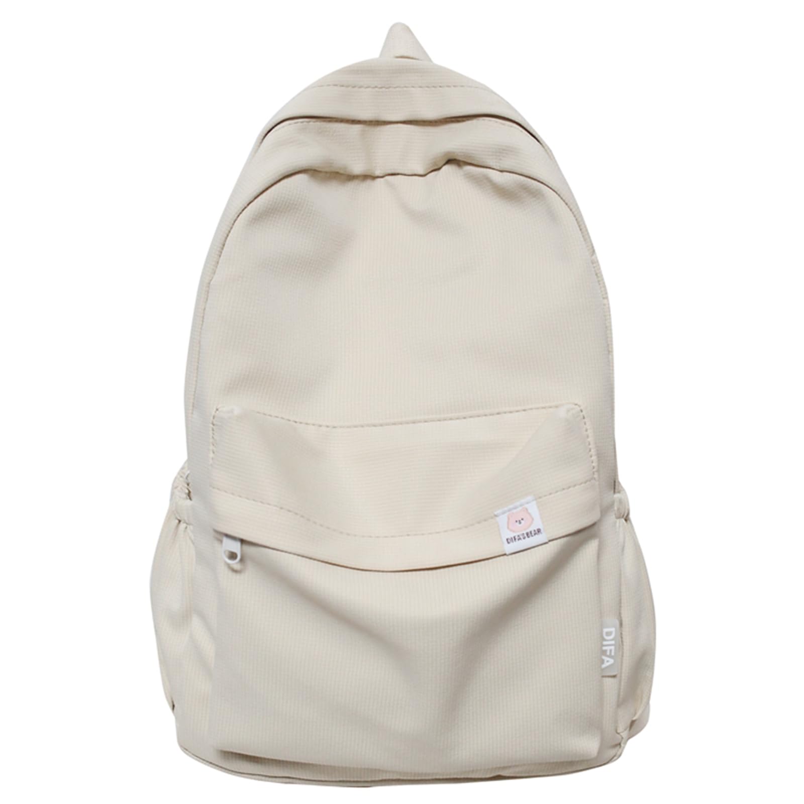 Extolove Cute Aesthetic Backpack Y2K Simple Solid Color Kawaii Backpacks Travel Laptop Backpack (White)