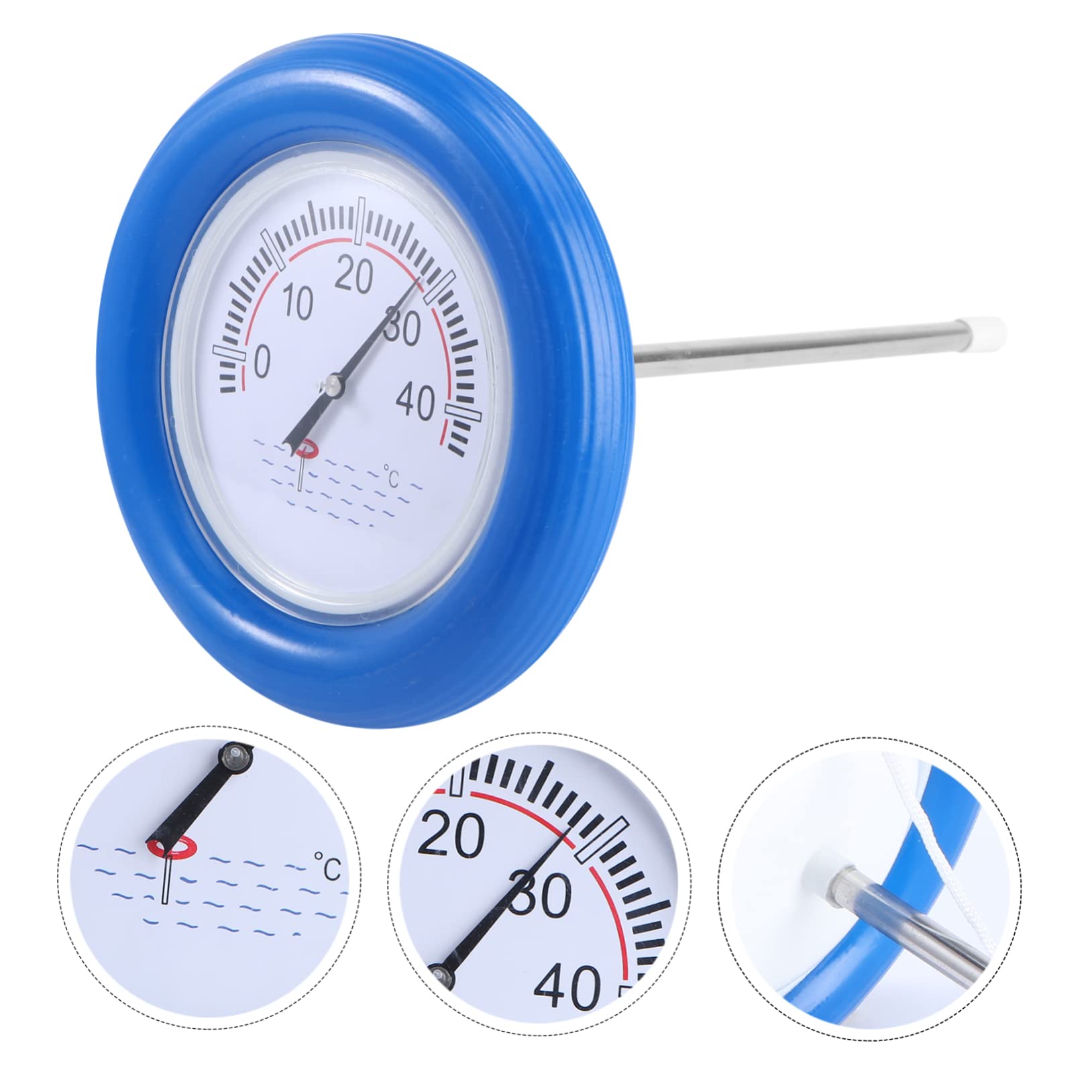 Poolthermometer Blau Schwimmendes Edelstahl Stück Kunststoff 1