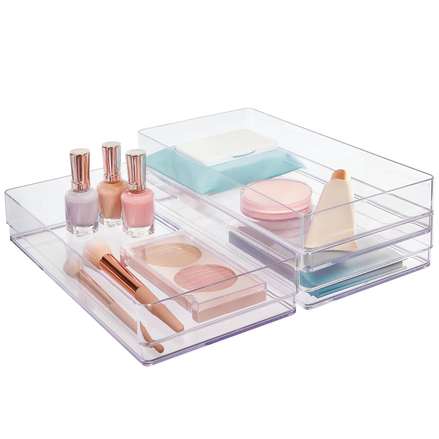 Photo 1 of STORi SimpleSort 3-Piece Clear Drawer Organizer Set, 12" x 6" x 2"