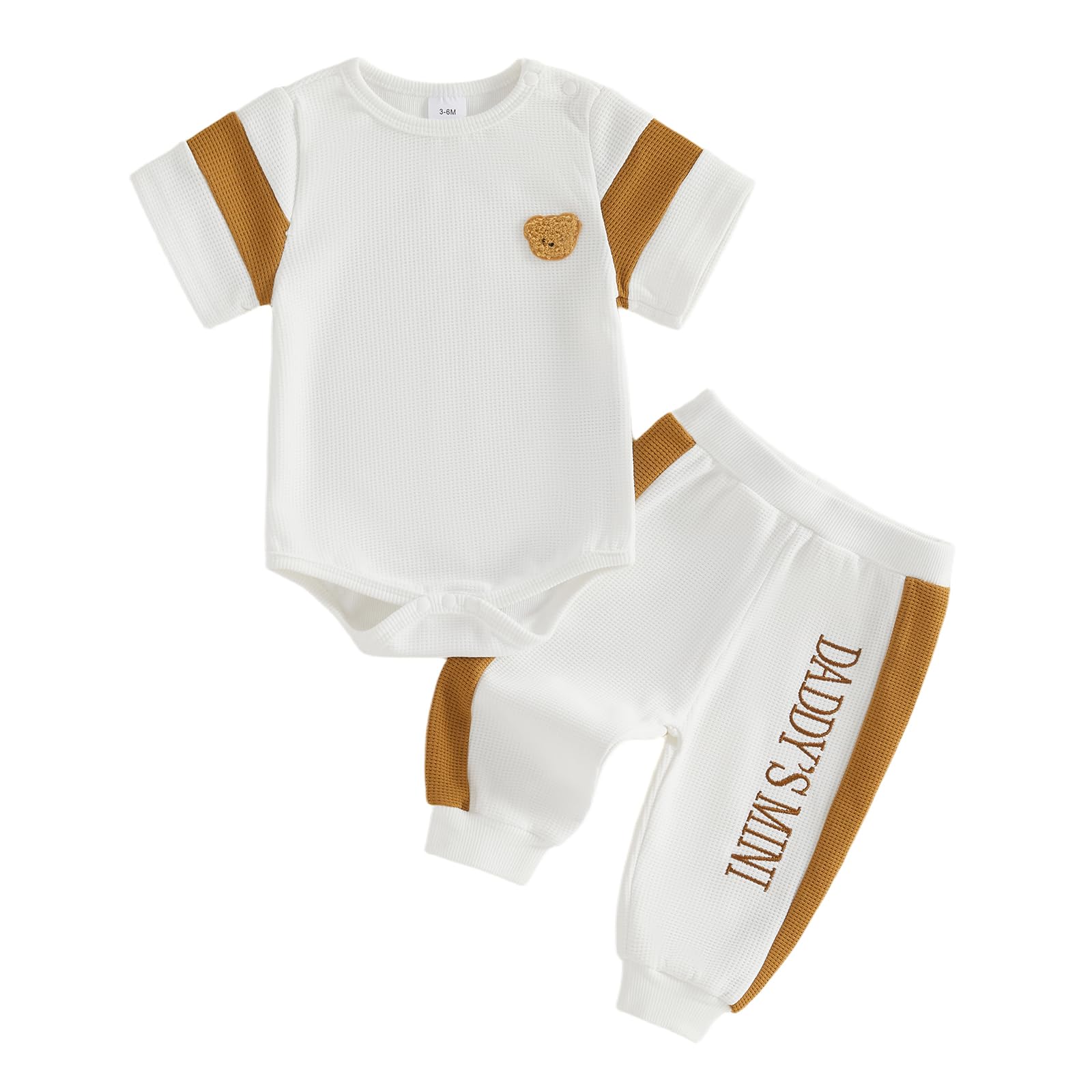 SAYOO Infant Baby Boy Clothes 3 6 12 18 Months Fall Winter Outfit Bear Romper Mamas Boy Embroidery