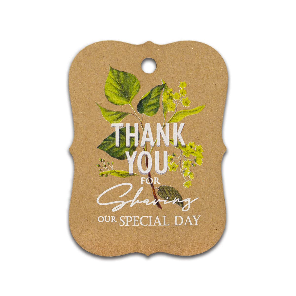 Summer-Ray 50pcs Thank You for Sharing Our Special Day Tags Wedding Bridal Shower Favours Gift Tags with Floral Theme (Kraft Brown)