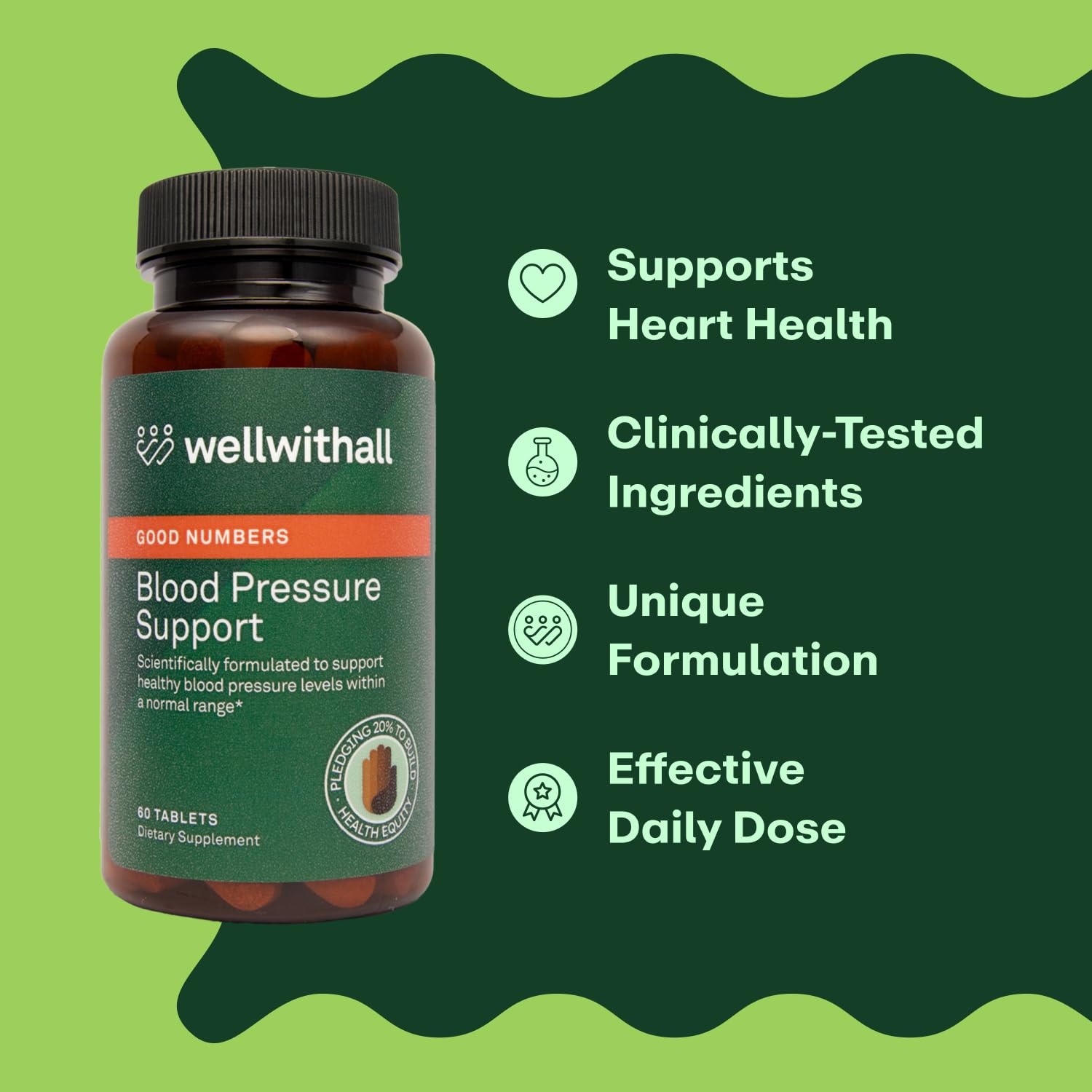 WellWithAll Blood Pressure Support Supplement | Supports Healthy Blood Pressure & Circulation | Heart Healthy Energy Formula with Grape Seed Extract, Magnesium & Natural Ingredients | 60 Tablets — Amazon image 7