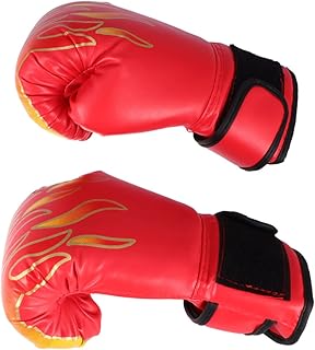 BESPORTBLE Luvas De Boxe Dedo Inteiro Luvas De Boxe Luvas De Boxe Luvas De Boxe Protegidas Luvas De Boxe Luvas De Treinamento Saco De Boxe De Chama Luvas De Boxe De Padrão De Chama Infantil