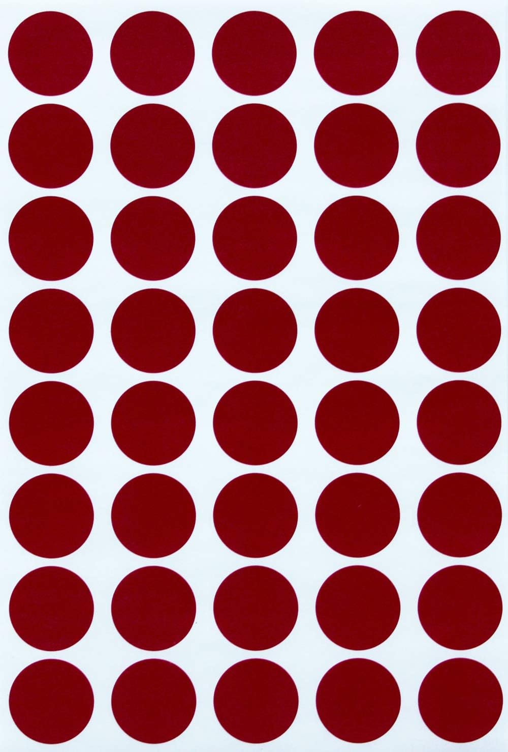 Circle Colored Labels for Office, Classroom, Papers 19mm, Red Velvet Dot Stickers Sheets 3/4 inch, 4320-Pack by Royal Green