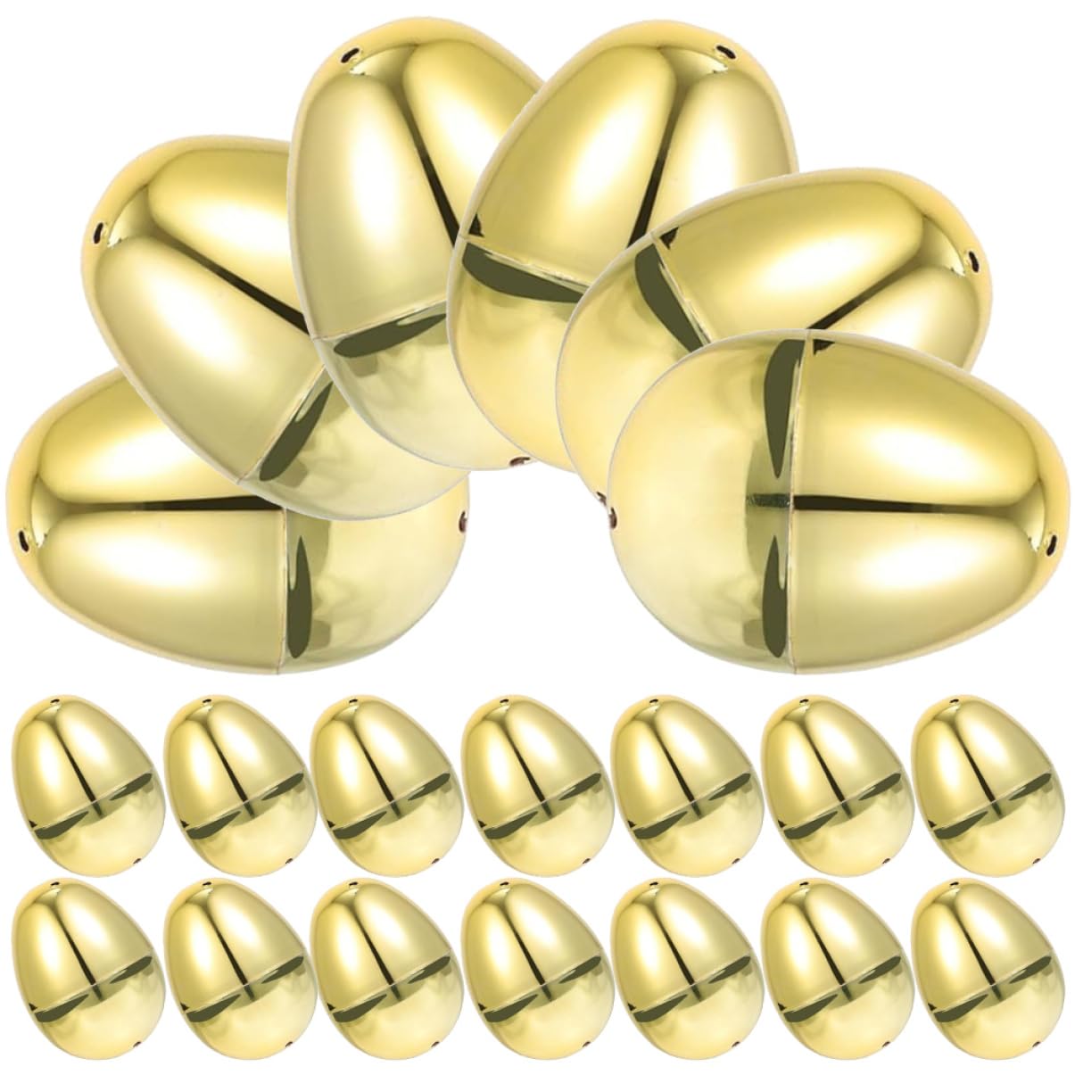 Alipis 100pezzi Uova di Pasqua Decorative Riempibili Plastica Uova Dorate per Decorazioni Pasquali