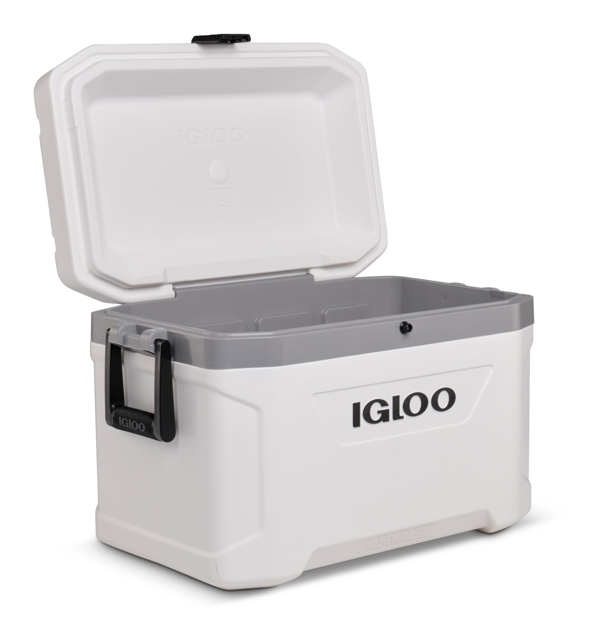 Igloo Marine Ultra 70 Qt Cooler - Passive Kühlbox 66L THERMECOOL - Weiß | THERMECOOL-Isolierung - UV-Filter - Rutschfeste Griffe - Speziell für Boote und den Einsatz am Wasser entwickelt