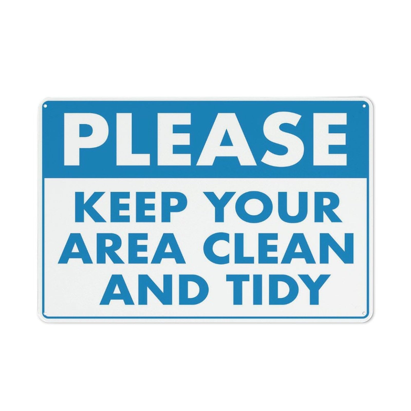 Peiyeety A02 Please Keep Your Areaand Tidy Sign 12X16 Inches Tin Sign Great For Garden And Yard Wall Decor