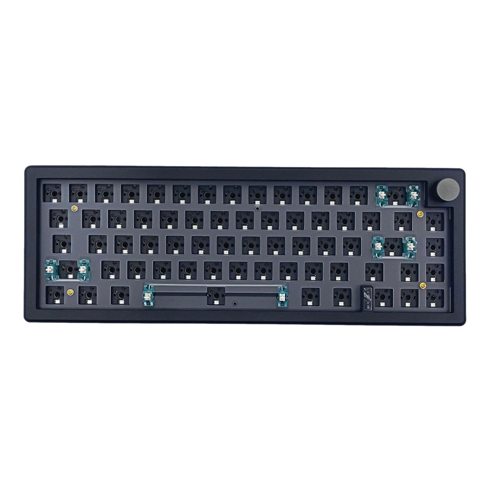 BELJE Tastiera cablata, 2,4 G, GMK67, tastiera meccanica compatta RGB retroilluminata, portatile, 67 tasti, tastiera da gioco con manopola multimediale, forniture per ufficio per sala giochi, casa, | retroilluminata, portatile, 67 tasti, tastiera da con m