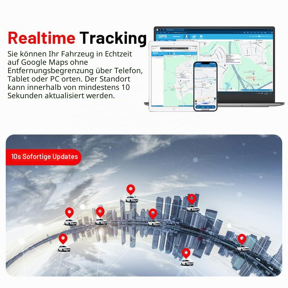 GPS Tracker 4G für Auto, mit Acc-Alarm ohne ABO