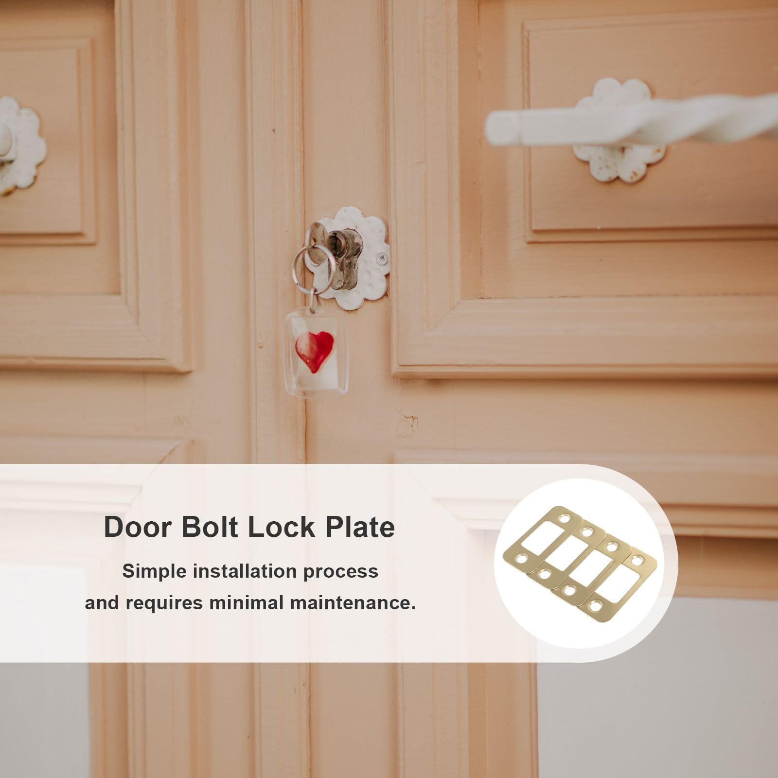 Lot de 20 gâches de porte - Accessoires de verrouillage de porte - Kit de renfort - Loquet de sécurité - Barre latérale en acier inoxydable - Pour portes intérieures en bois