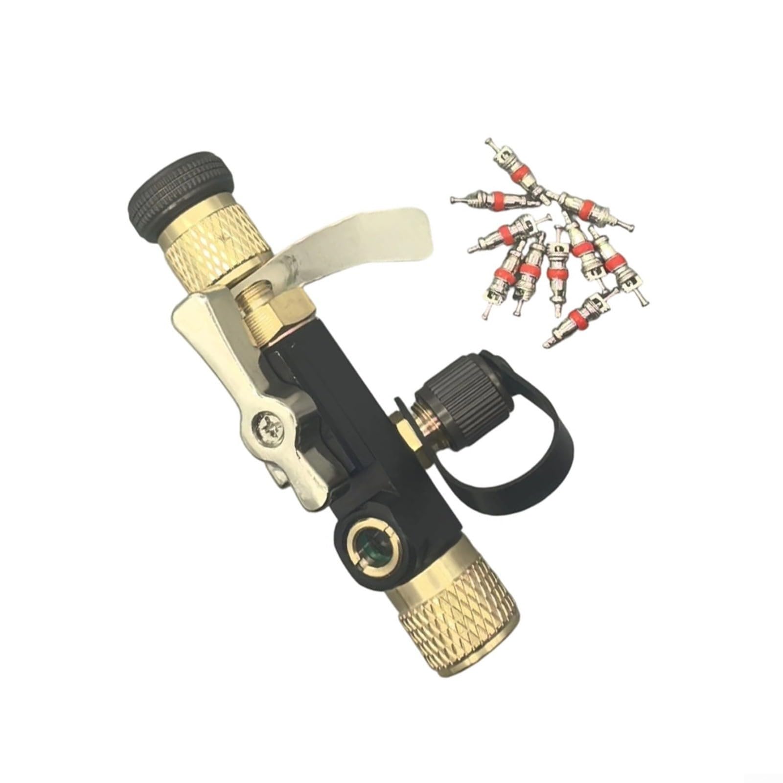 Herramienta de extracción de núcleo de válvula HVAC de 1/4 pulgadas, válvula doble con vidrio de visión, aleación de cobre magnética para sistemas R22/, kit de desmontaje eficiente con 10