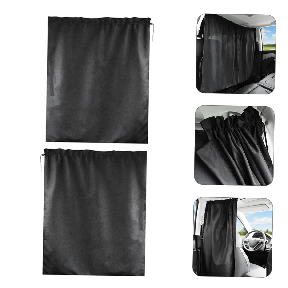 Cabilock 3 Series Parasol De Coche Cortinas Opacas para Autos Tinte Lado Cortinas Camion Car Window Curtain Cortinas De La Ventana del Coche Cortinas De Coche Black 2 Piezas X 3