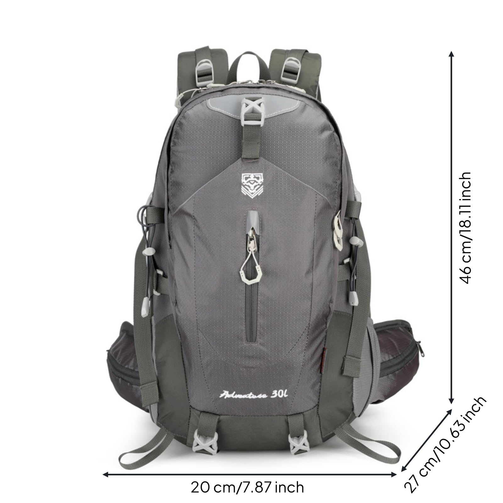 Zaino Escursionistico Imbottiti Zaino Struttura Rigida Attrezzatura Outdoor per Escursione, Array, Grigio